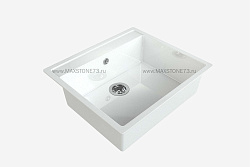 MAXSTONE Мойка глянцевая MS-21 (белый металлик) 565*505*220